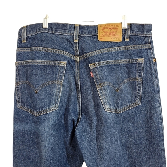 Vintage 80s Levi's 505 Made in USA Dark Pebble Wash Straight Leg Relaxed Jeans - Picture 4 of 8